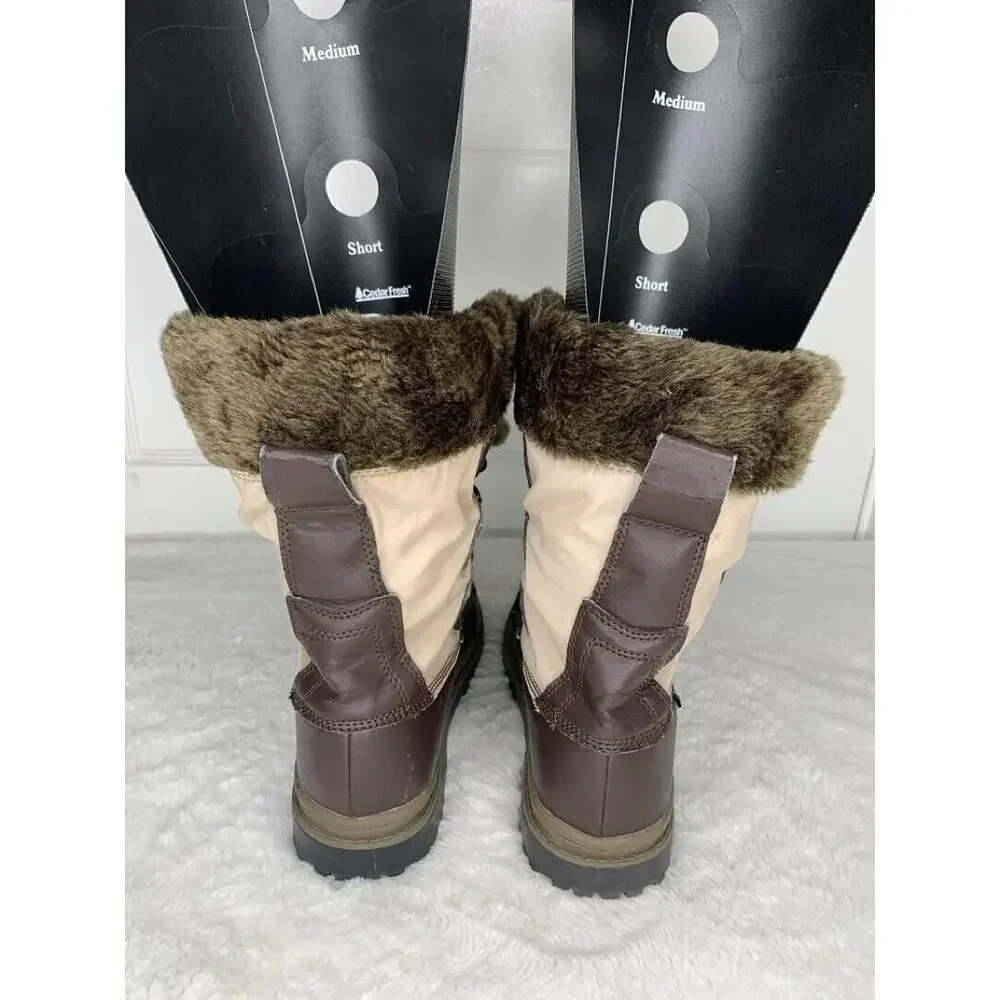ATHLETECH WOMEN'S Faux Fur FIORELLA BROWN WINTER BOOTS SIZE 7M